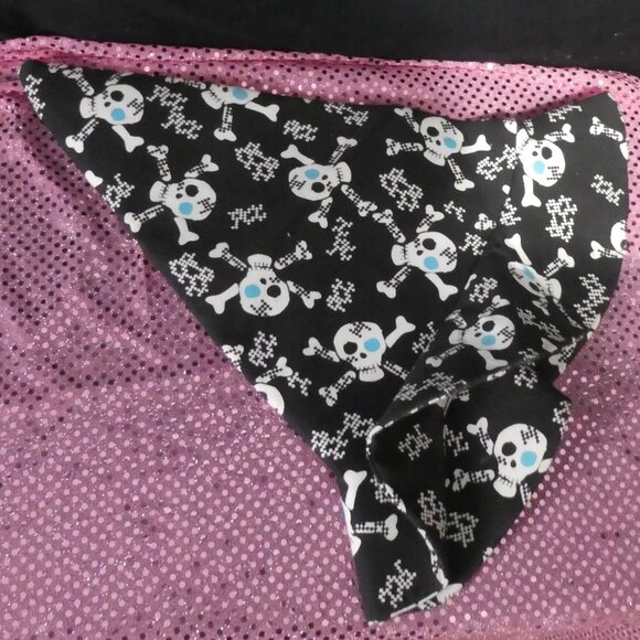 Handmade Black Witch's Hat | Skull and Crossbone Print - Picture 1 of 11